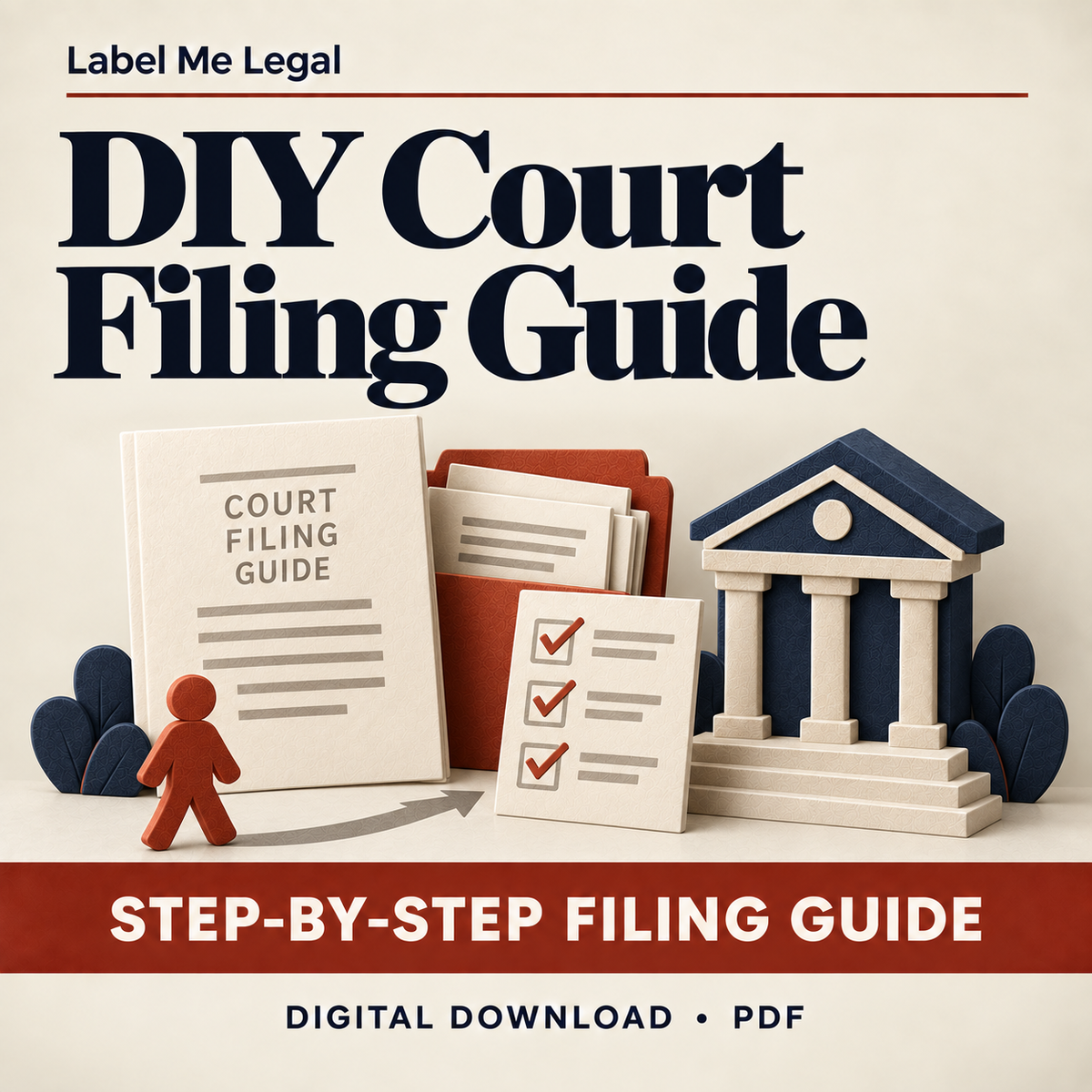 DIY Court Filing Guide cover: step-by-step filing guide, PDF