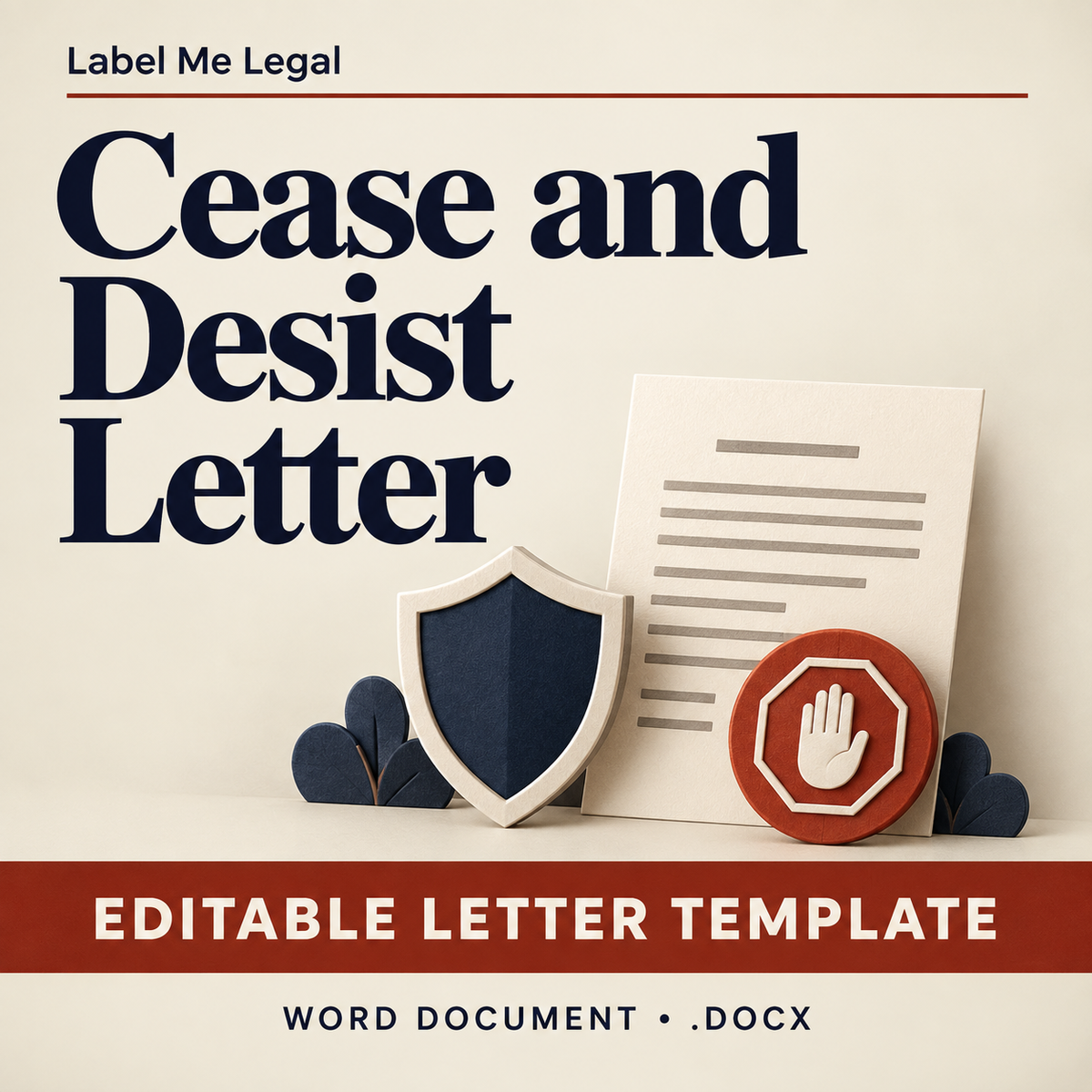 Cease and Desist Letter cover: editable letter template, Word document