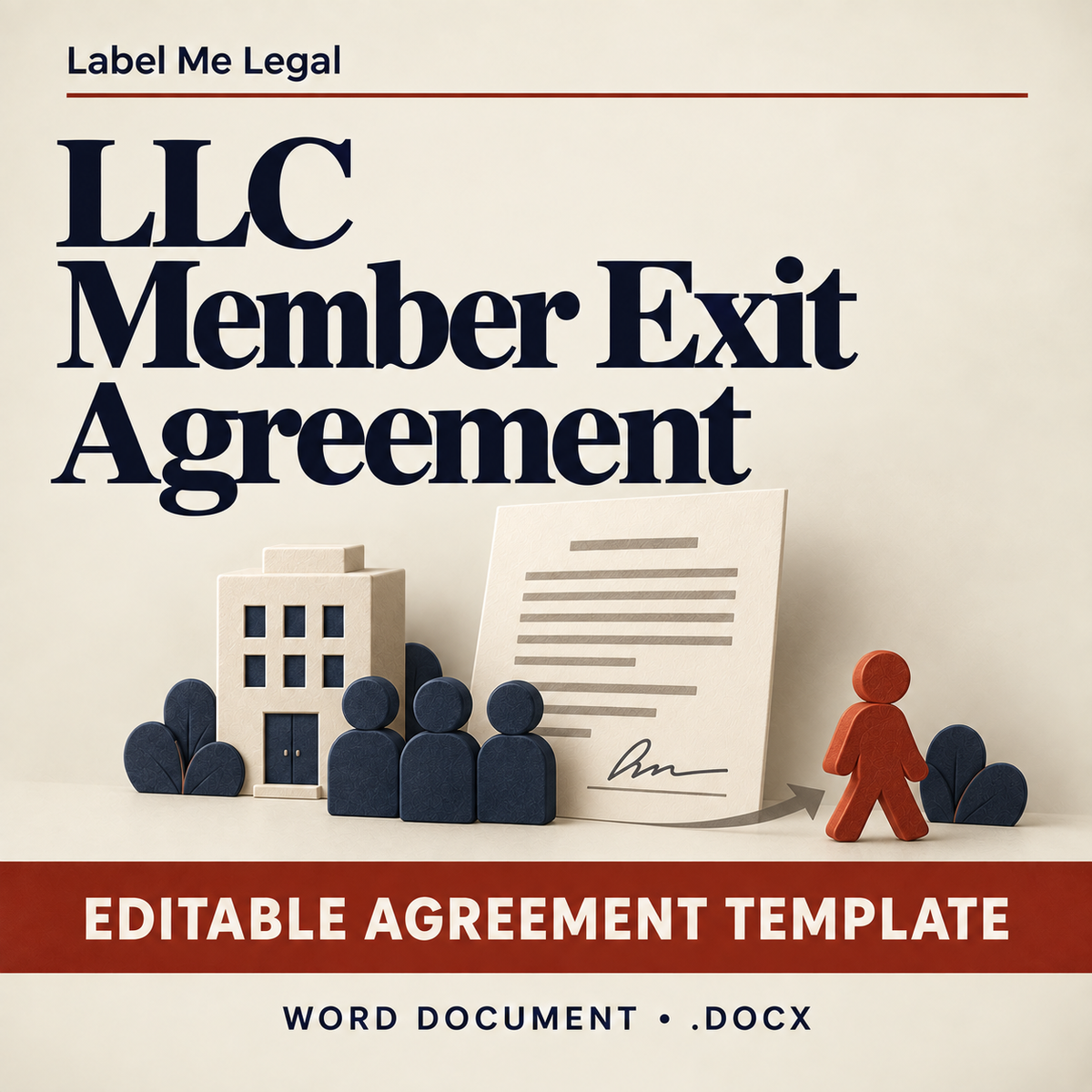 LLC Member Exit Agreement cover: editable agreement template, Word document